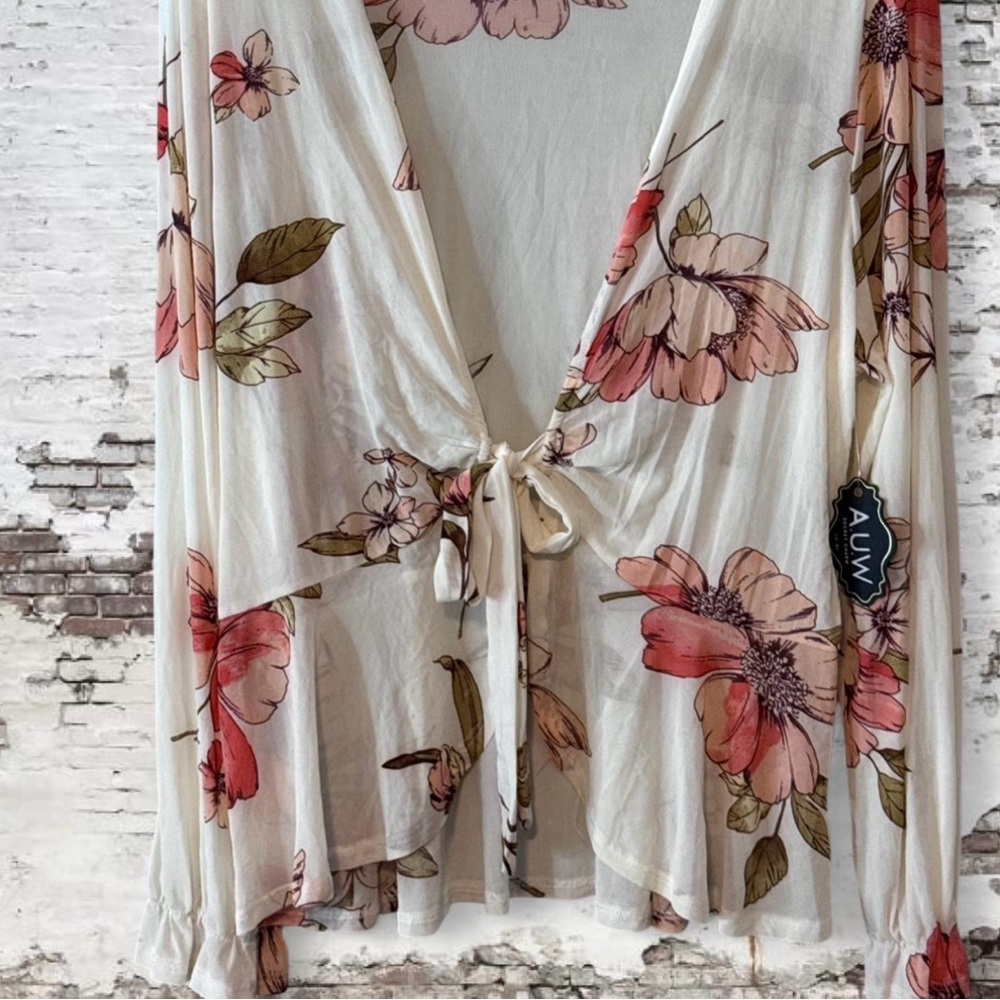 Floral Tie-Front Cardigan